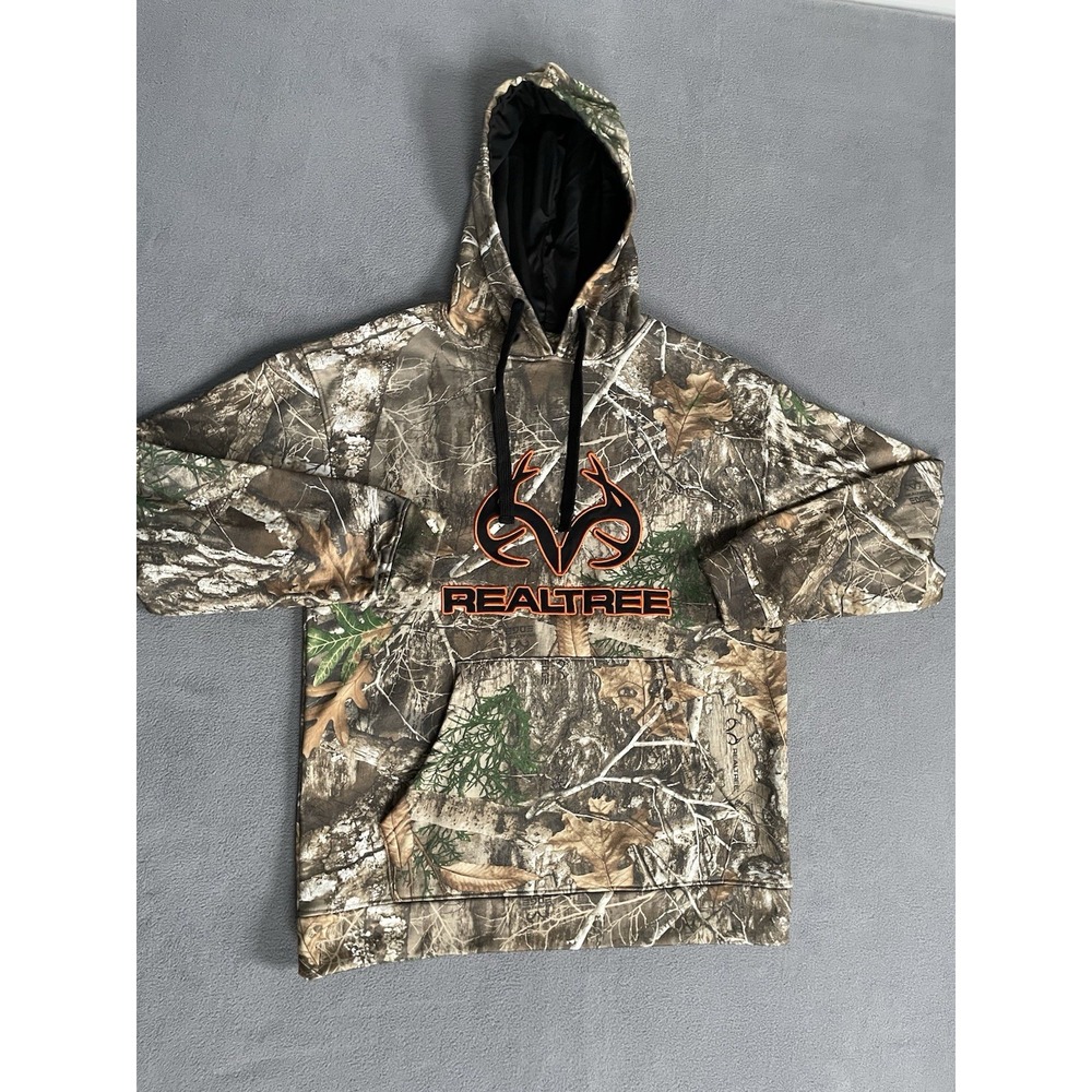 Real Tree Camo Men's Hoodie Size Medium Buckhorn River Hand Pockets